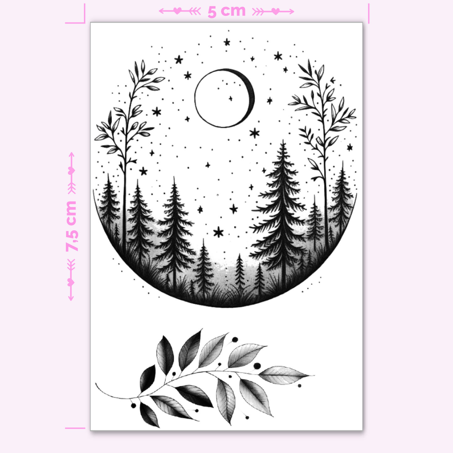 Wald mit Zweig - 2 Tattoos (mini)