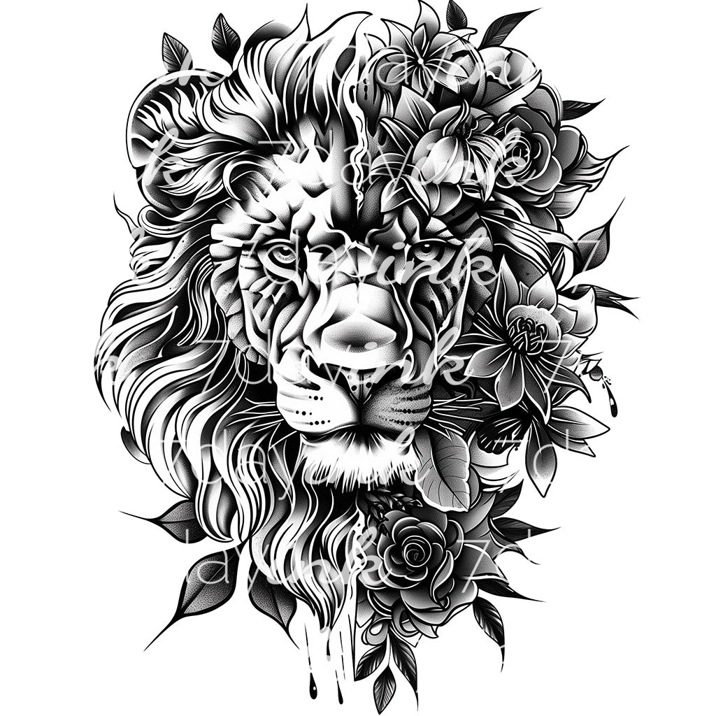 Black and White Lion