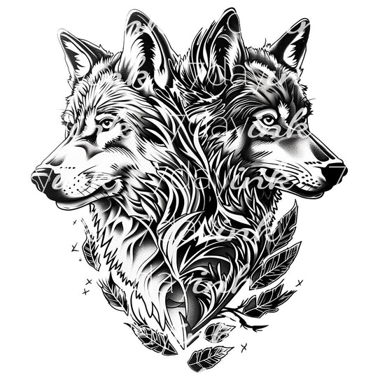 Black and White Wolves