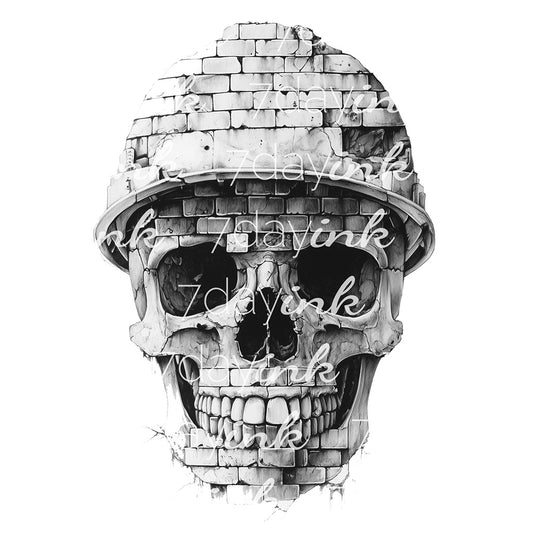 Brickwall Skull with Hardhat