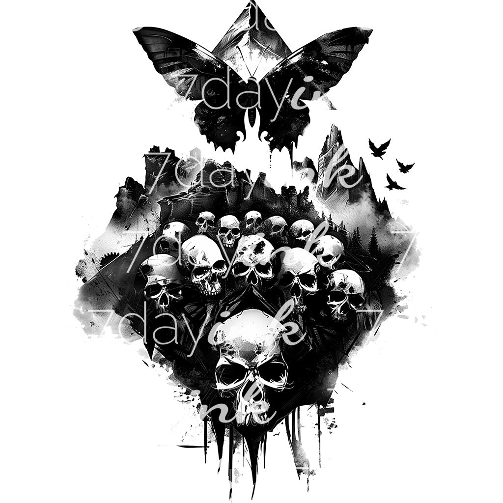 Butterfly over Skulls