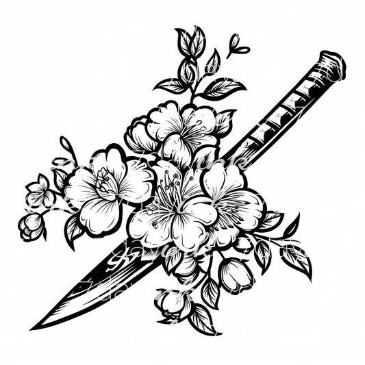 Dagger on Flowers