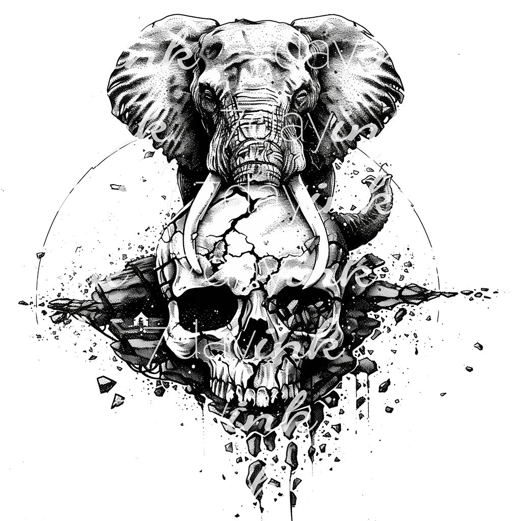 Elephant crushing Skulls