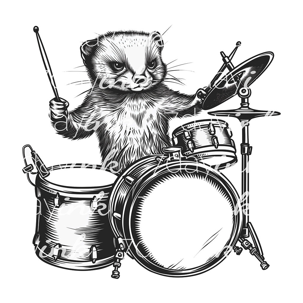 Ferret with Drums