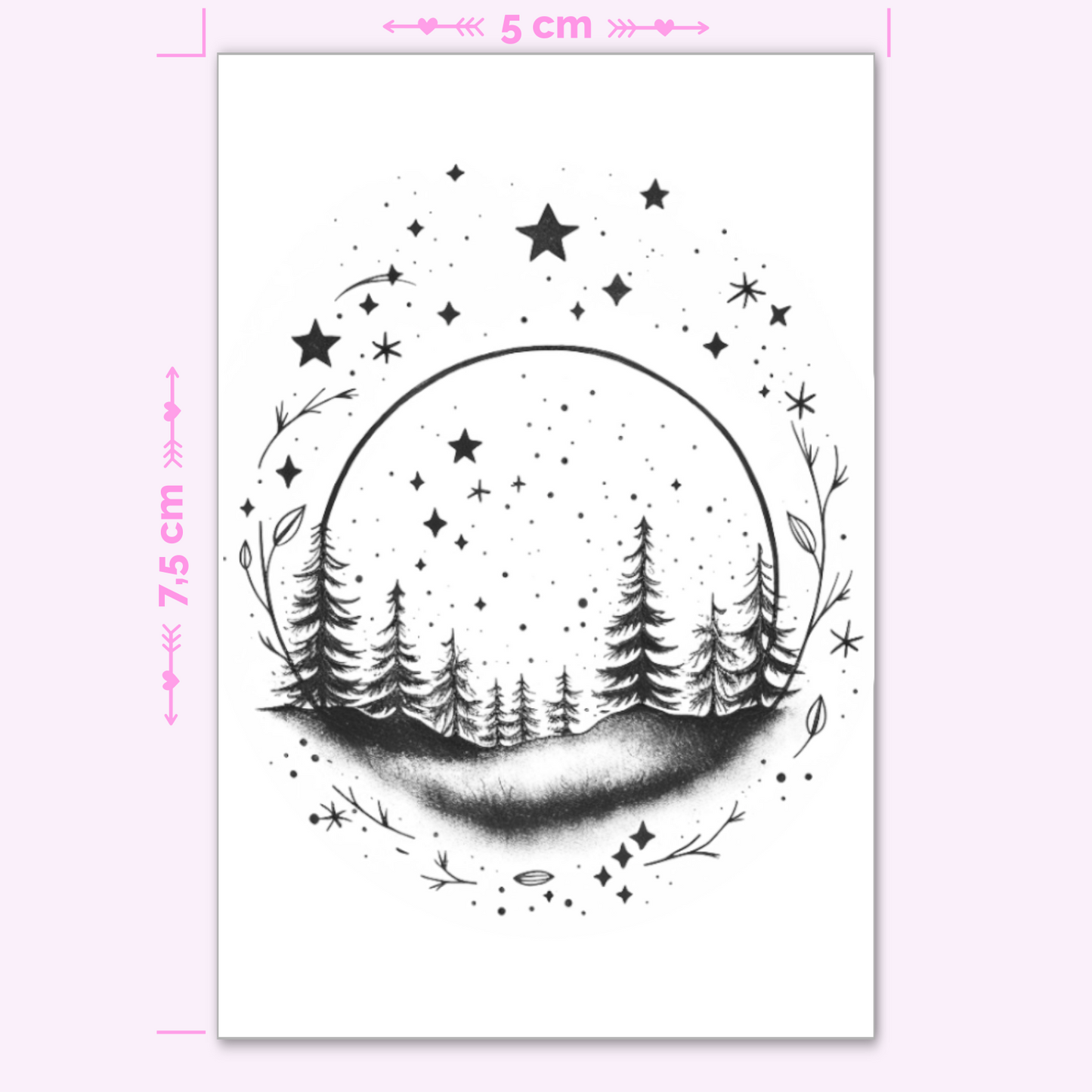 Forest with Stars - 2 Tattoos (mini)