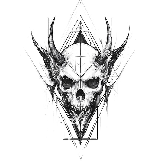 Geometric Demon Skull