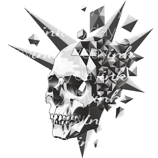 Dotwork Punk Skull