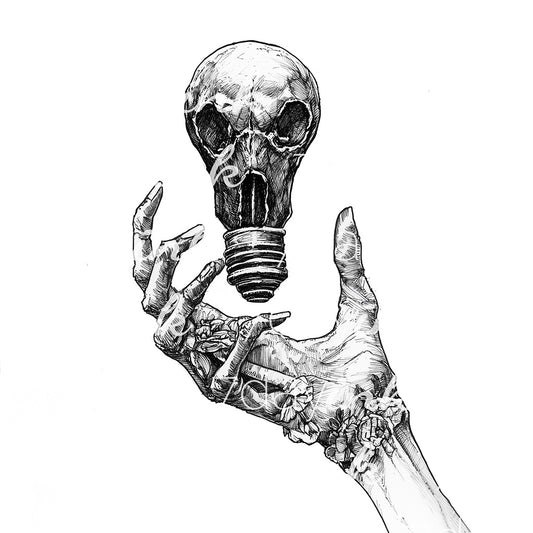 Hand with Skull Lightbulb