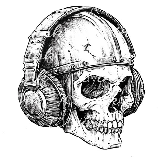 Knight Skull with Headphones