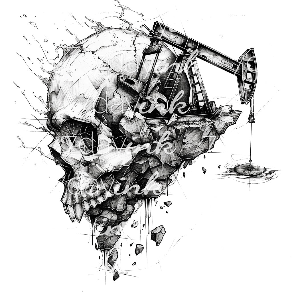 Oil Pump Jack with Skull