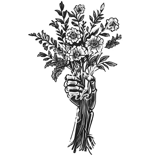 Skeleton Hand with Bouquet