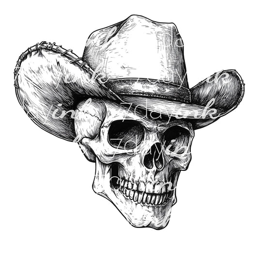 Skull with Cowboy Hat