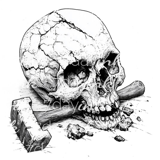 Skull with Hammer