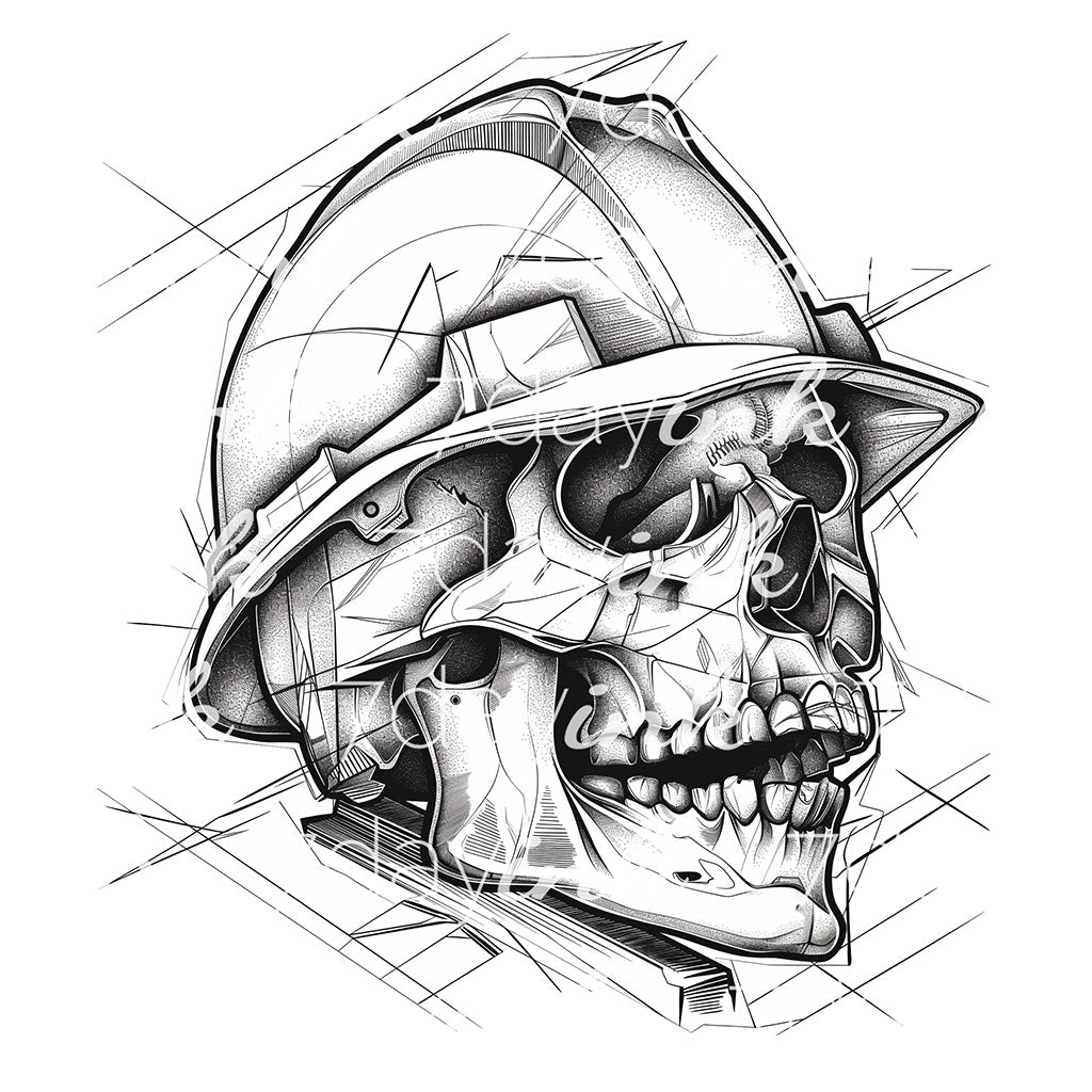 Skull with Hard Hat