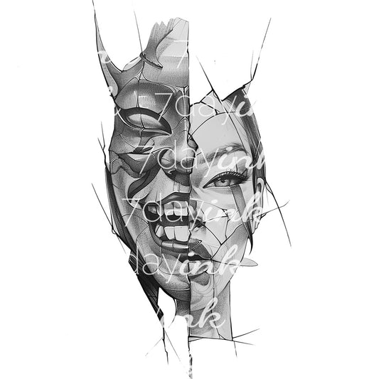 Split Woman's Face