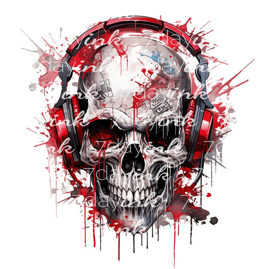 Trashpolka Skull with Headphones