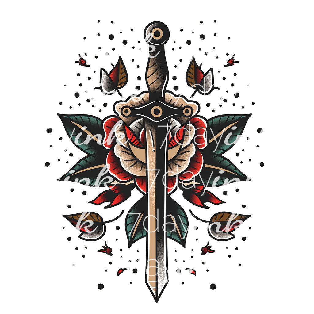 Traditional Dagger with Rose