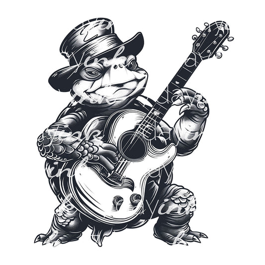 Turtule with Guitar and Tophat