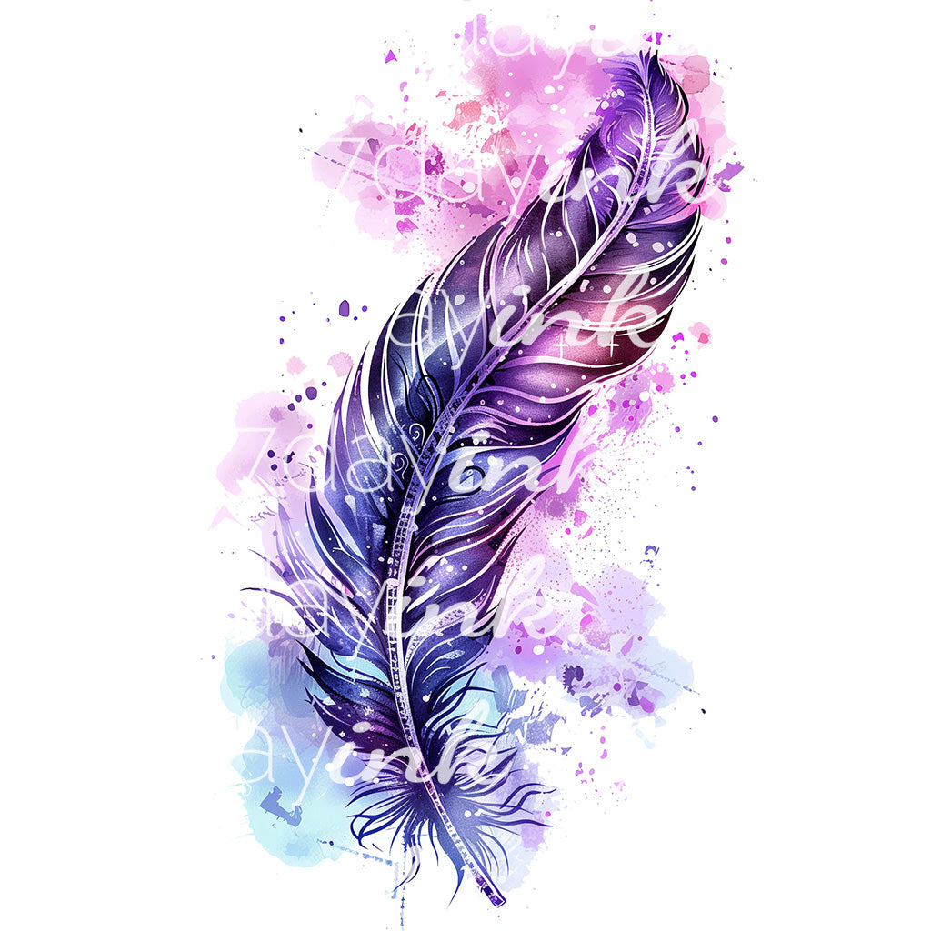 Watercolor Fantasy Feather