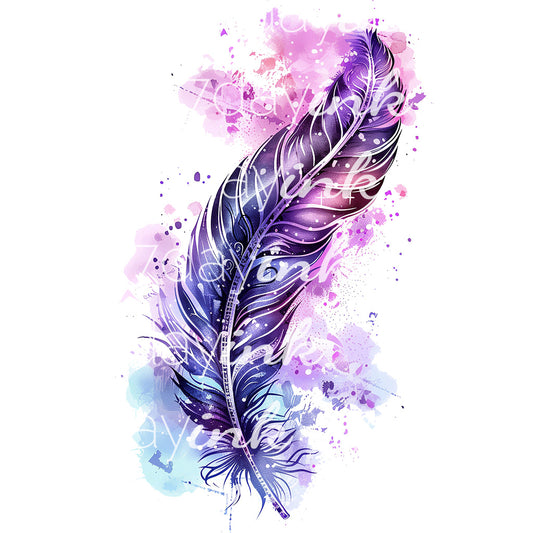 Watercolor Fantasy Feather