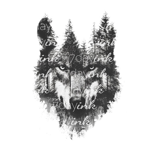 Wolf Nature Double Exposure