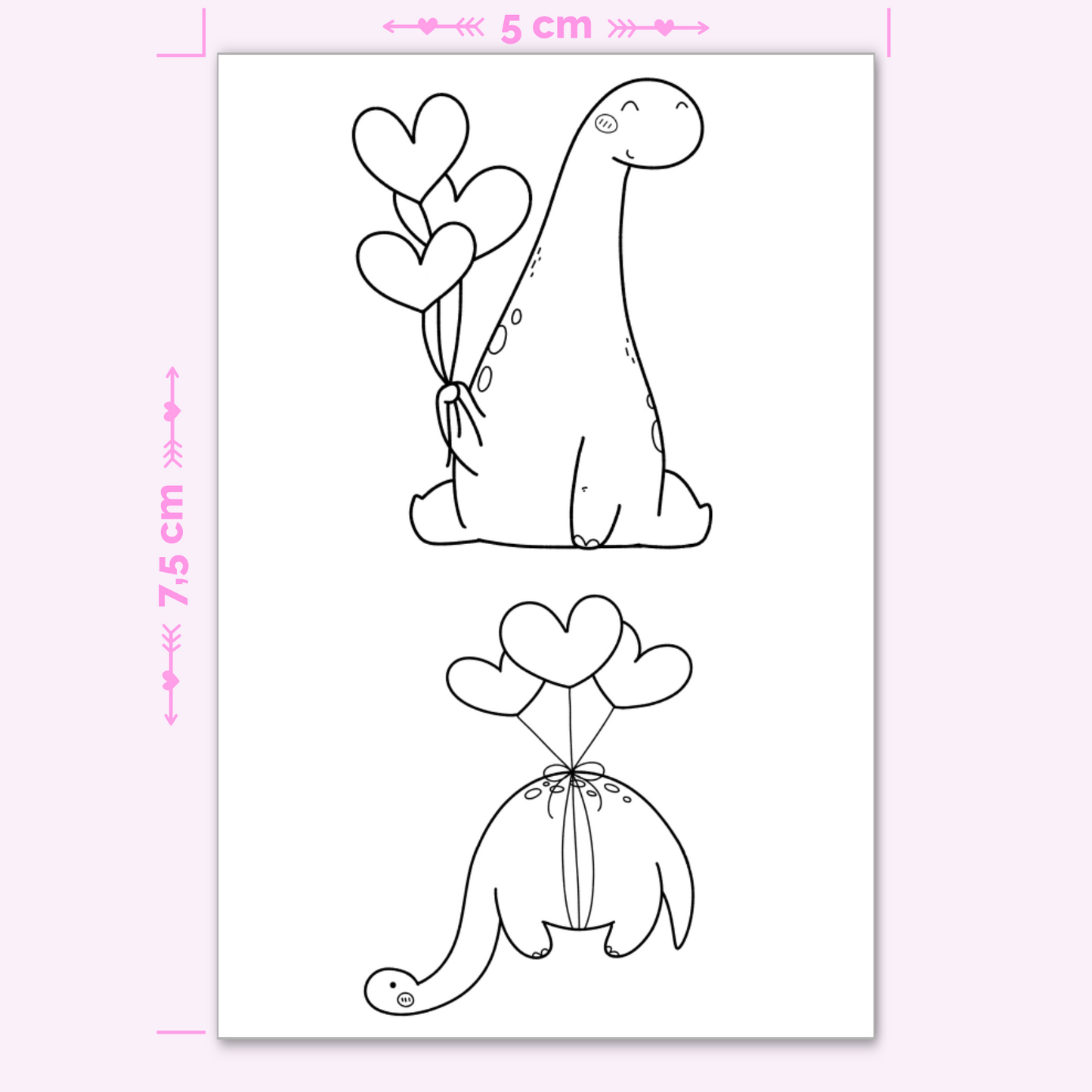 Cute Dinos with Balloons - 2 Tattoos (mini)