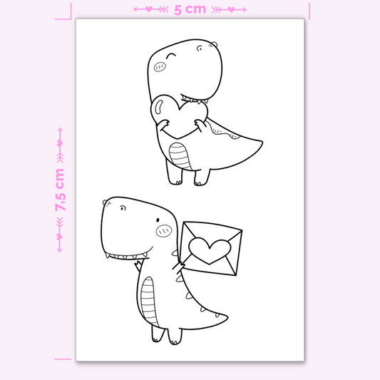 Süße Dinos T-Rex  - 2 Tattoos (mini)