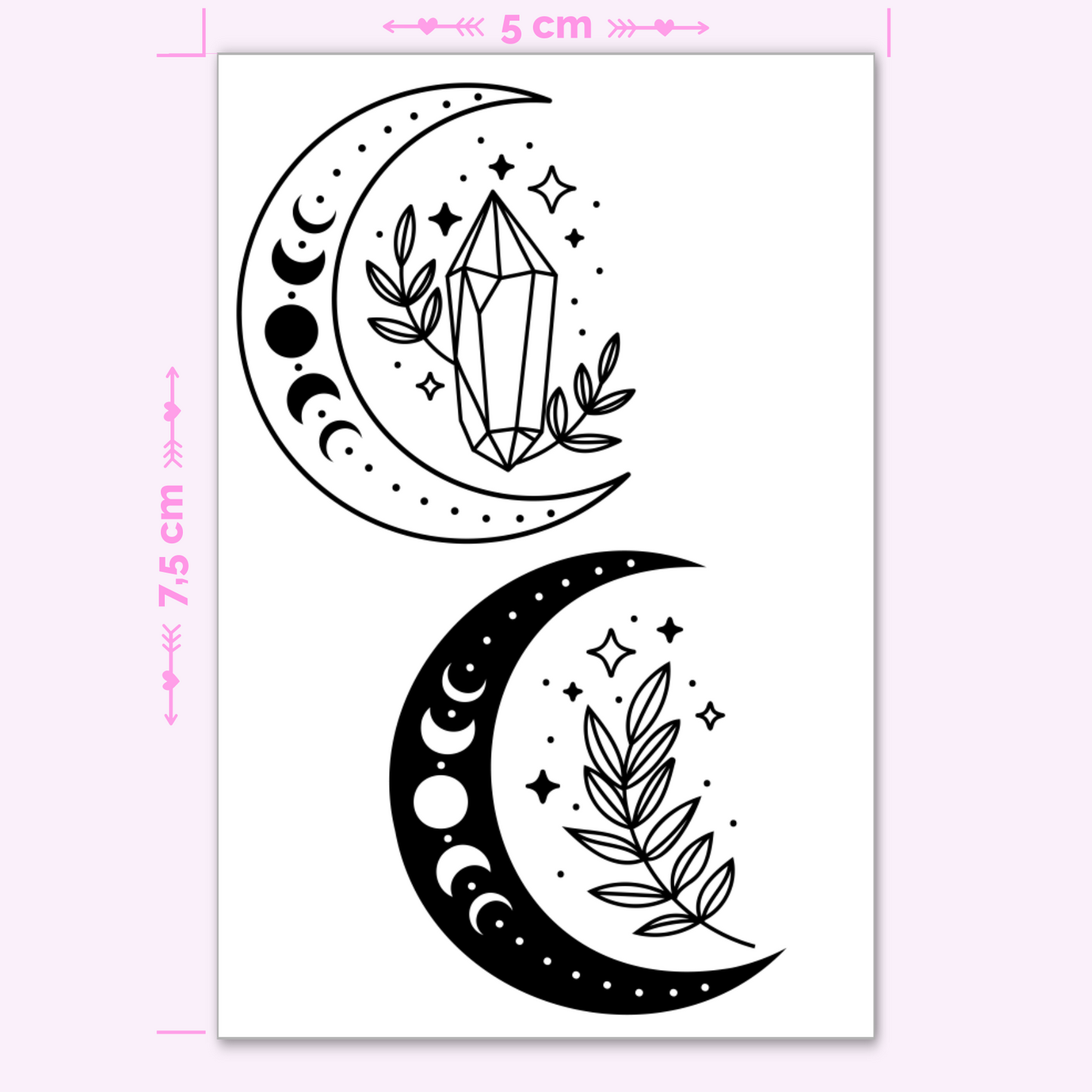 Moon Phases - 2 Tattoos (mini)