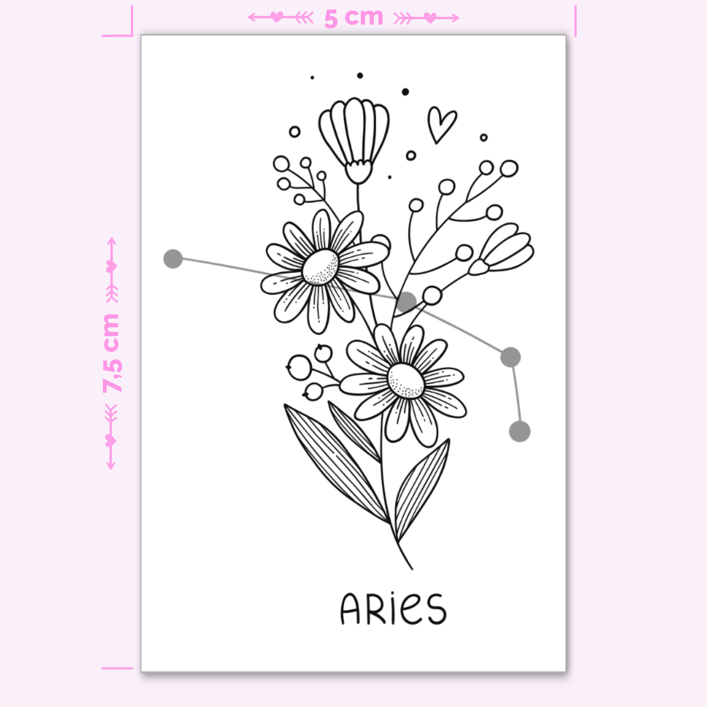 Zodiac Sign Aries with Flowers (mini)