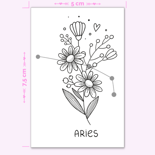 Sternzeichen Widder mit Blumen (mini)