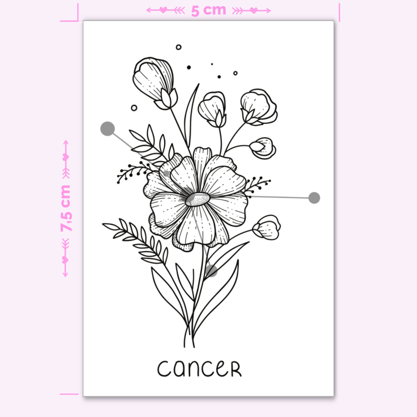 Sternzeichen Krebs mit Blumen (mini)